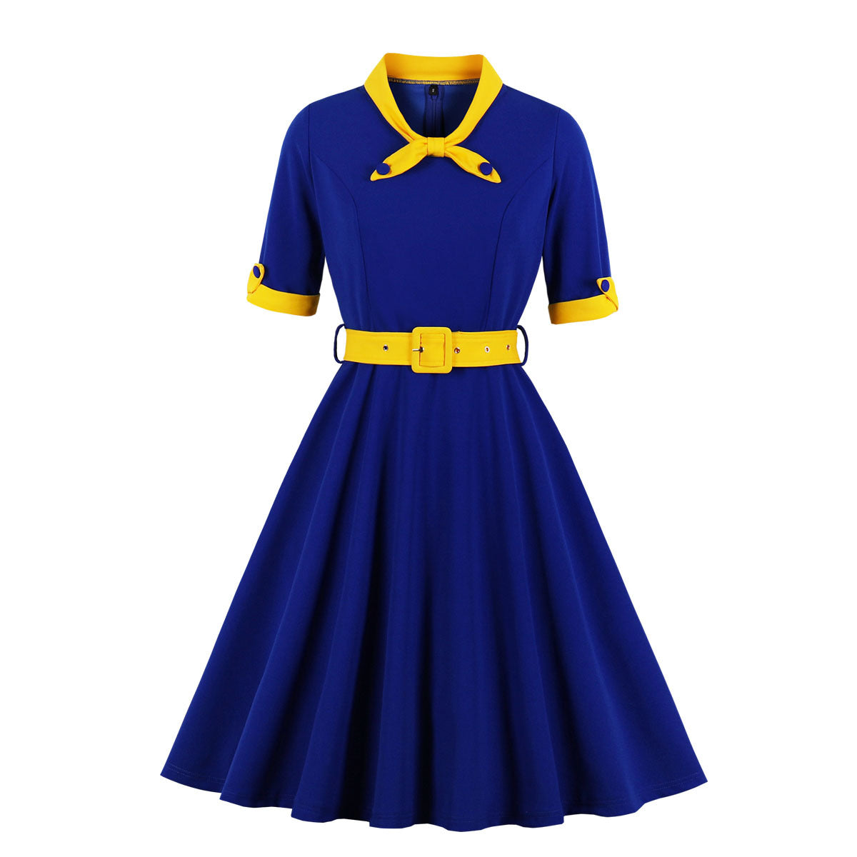 Women Fashion Dress 1950s Vintage Fit and Flare Knee Length Cocktail Dresses